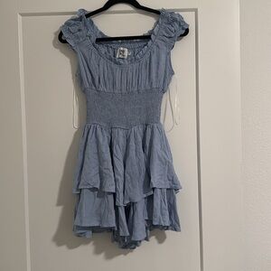 Princess Polly Love Galore Romper Blue